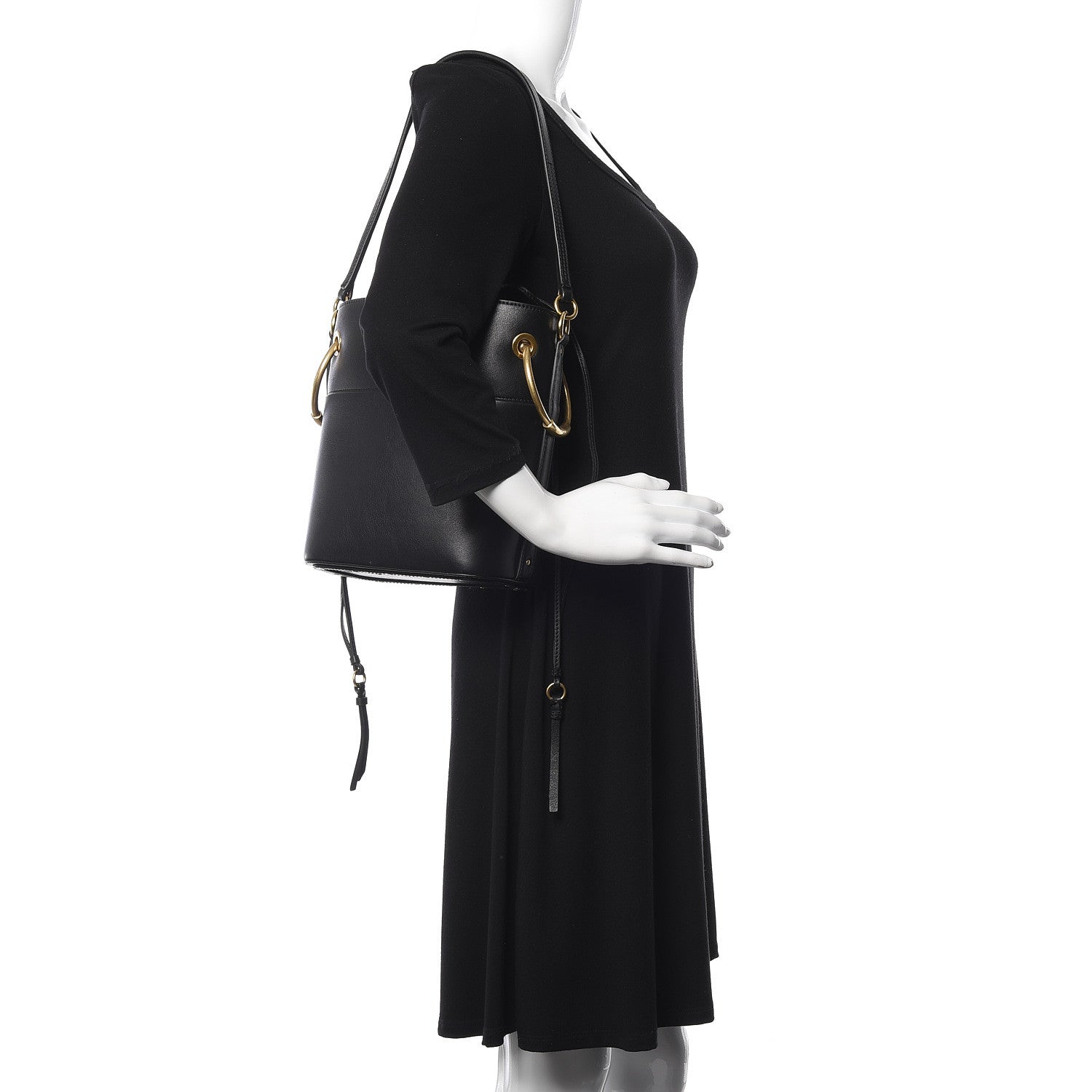 Chloe Smooth Calfskin Small Roy Bucket Bag Black 3 of 10