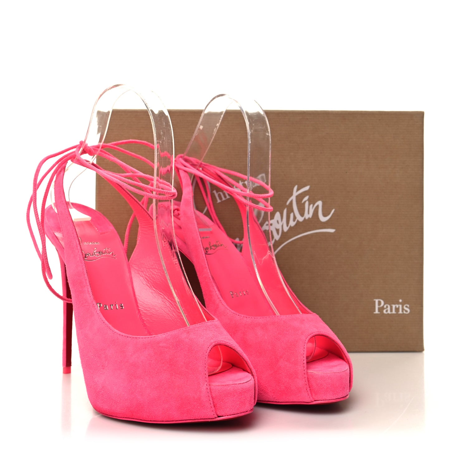 Veau Velours Lace Up NVP 120 Peep Toe Pumps 39 Poupidou
