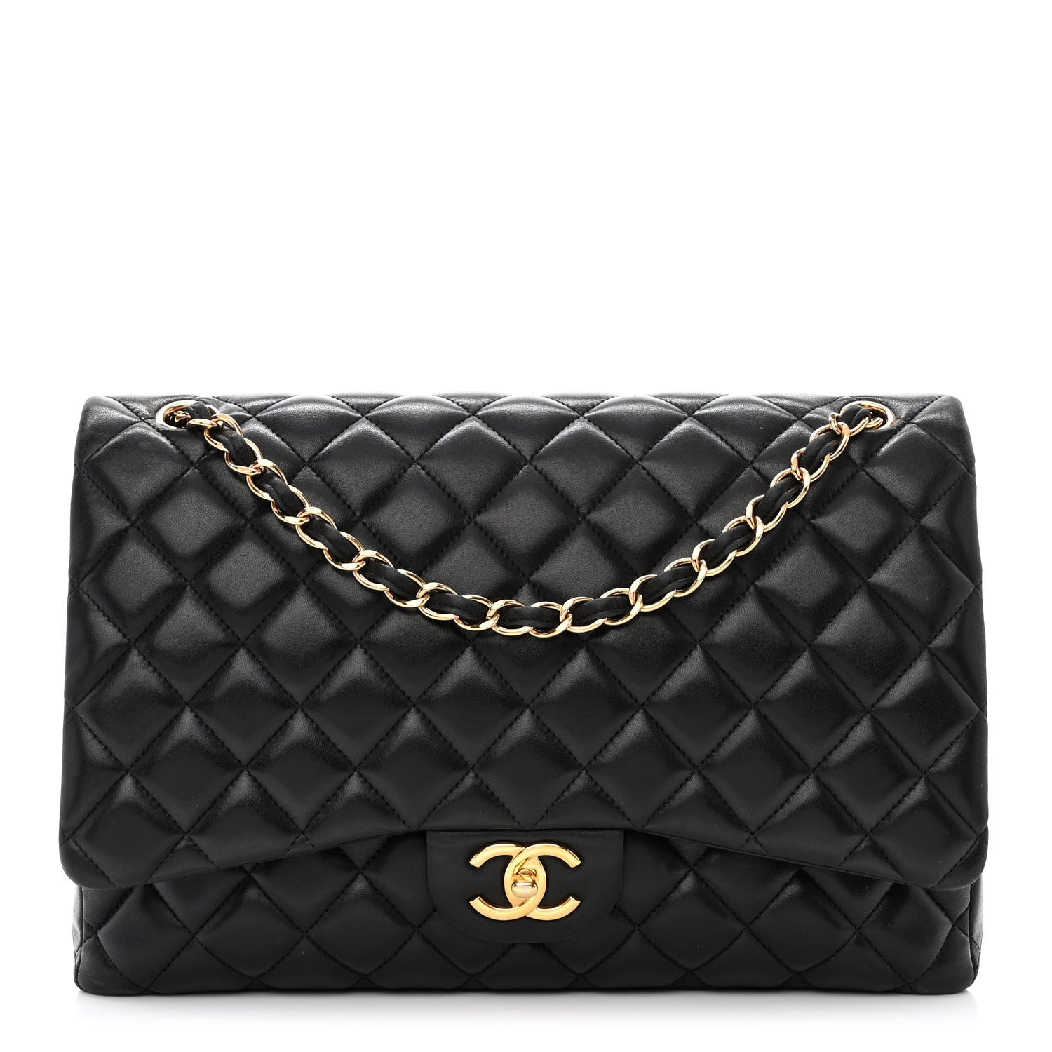 Chanel Lambskin Quilted Maxi Double Flap Black 1 of 13