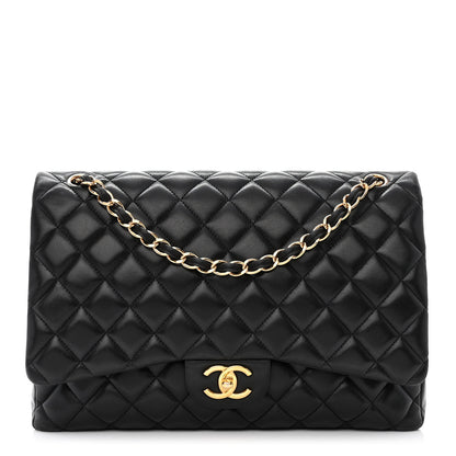 Chanel Lambskin Quilted Maxi Double Flap Black 1 of 13
