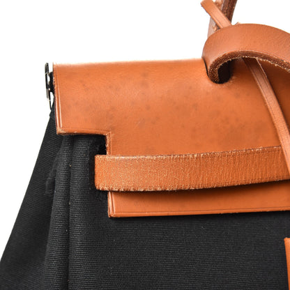 Hermes Toile Vache Calfskin Herbag 30 PM Bag Black 6 of 11