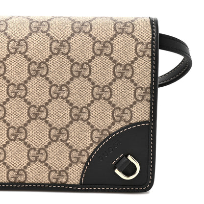 Gucci GG Emblem Monogram Wallet With Strap Beige Ebony Black 7 of 9