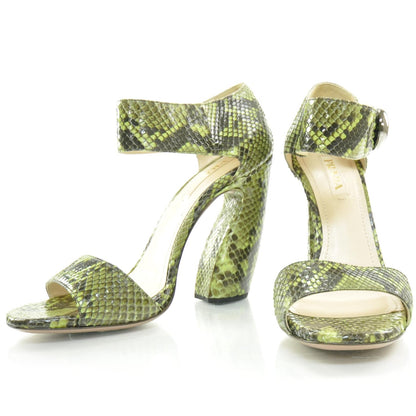 Prada Python Flared Heels 39 Green 1 of 9