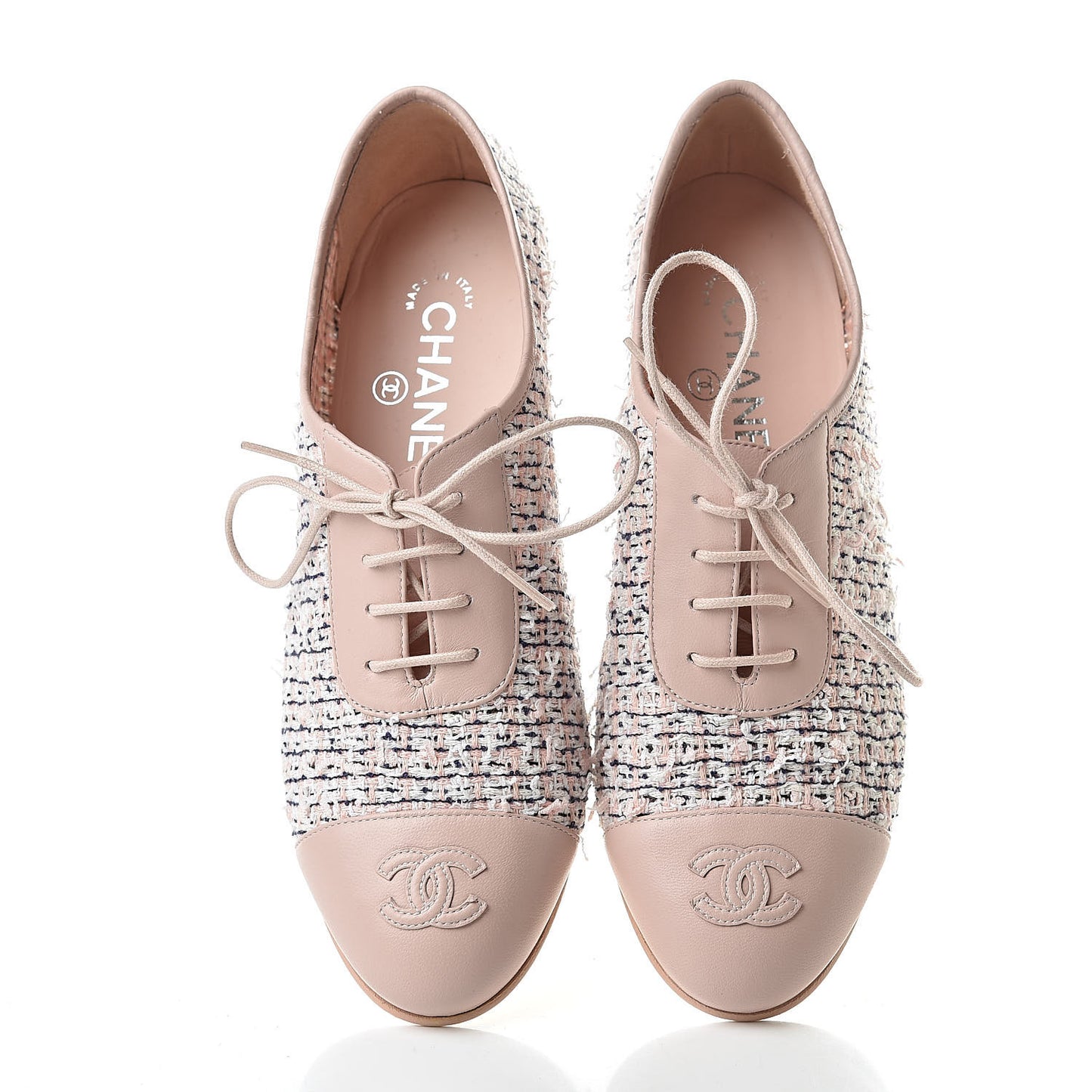 Tweed Cap Toe CC Lace Up Oxford 36.5 Pink