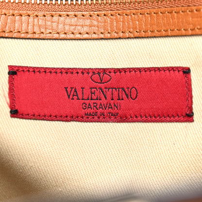 Valentino Garavani Textured Calfskin Rockstud Double Handle Tote Tan 5 of 9