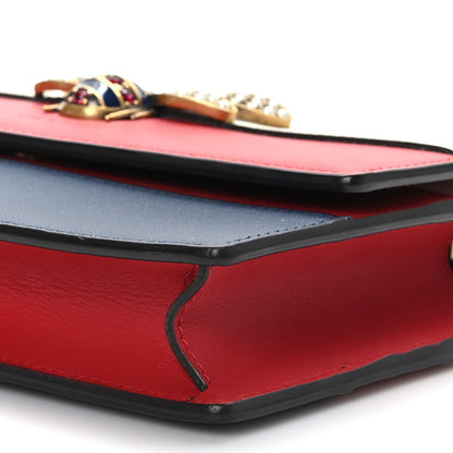 Gucci Calfskin Queen Margaret Chain Wallet Blue Agata Hibiscus Red Mystic White 8 of 8