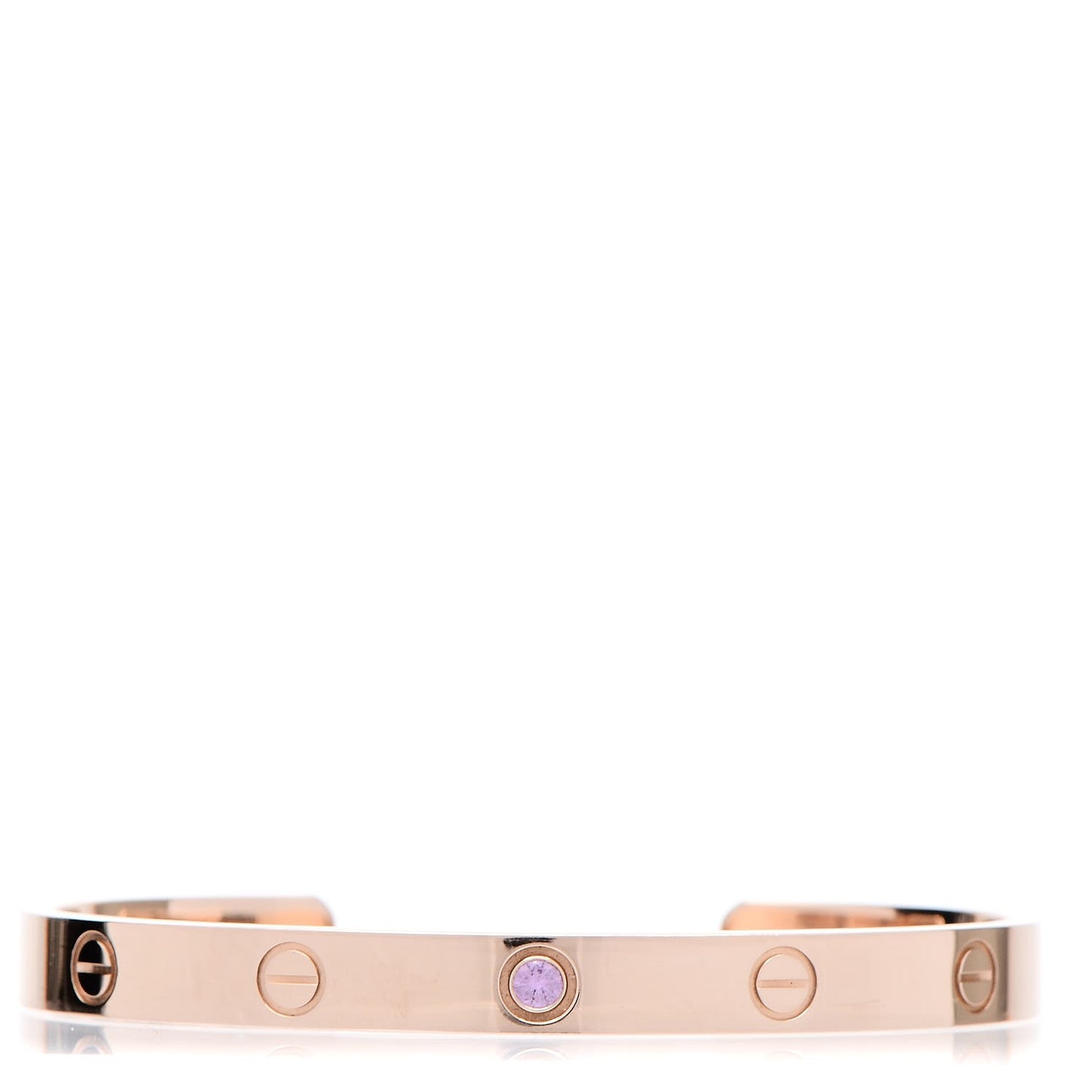 18K Pink Gold Pink Sapphire LOVE Cuff Bracelet 18