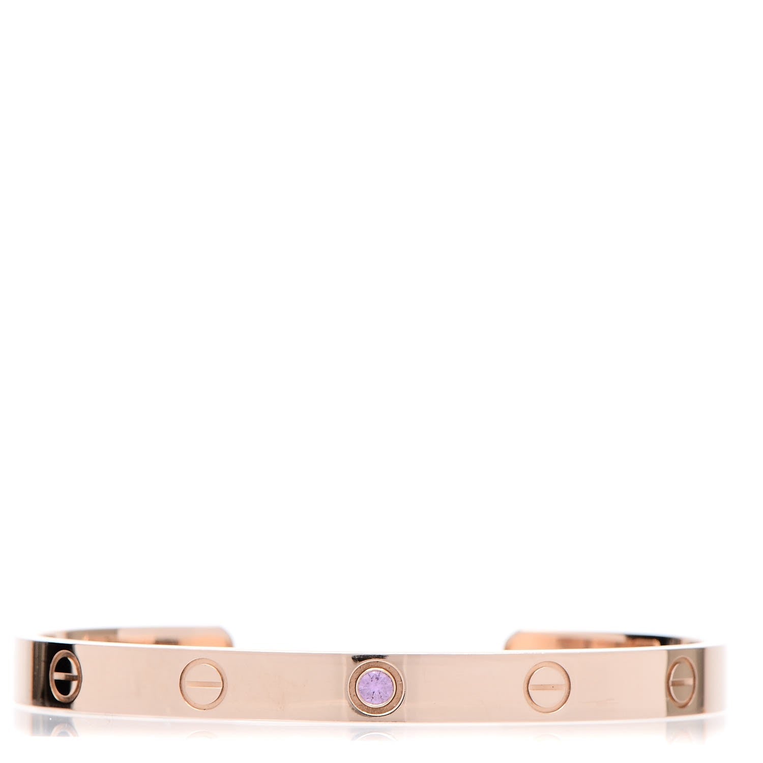 Cartier 18K Pink Gold Pink Sapphire LOVE Cuff Bracelet 18 1 of 3