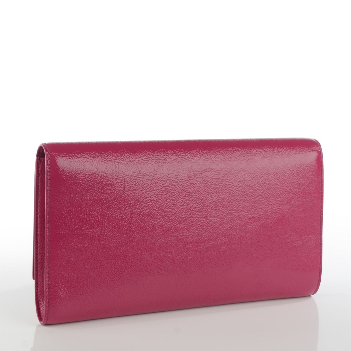 Textured Patent Monogram Large Belle De Jour Clutch Fuchsia