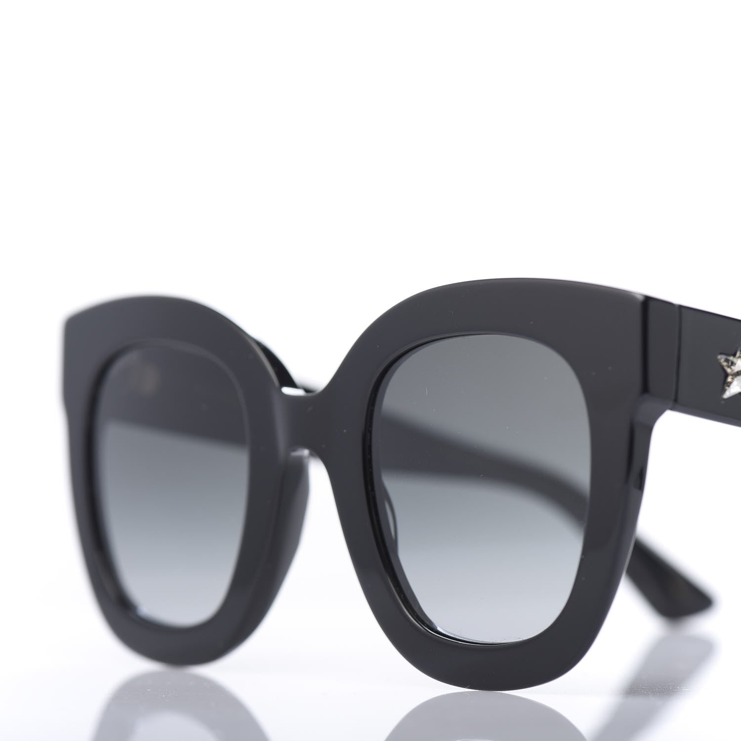Gucci Round Frame Star Sunglasses GG0208S Black 7 of 8