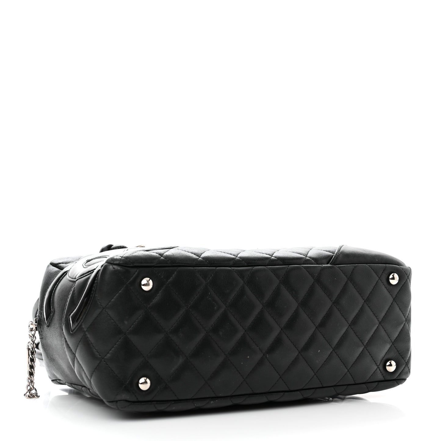 Calfskin Quilted Large Cambon Bowler Black
