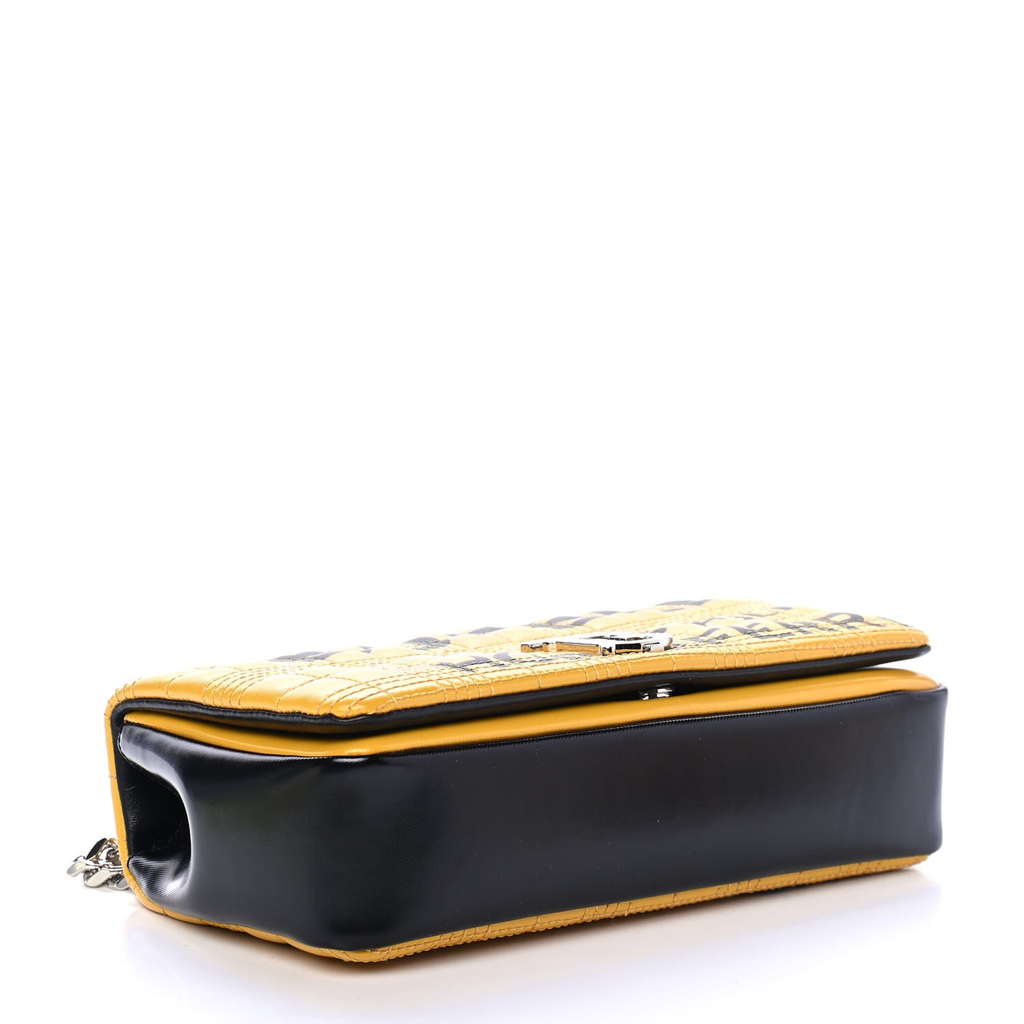 Patent Quilted Horseferry Print Small Lola Bag Yellow