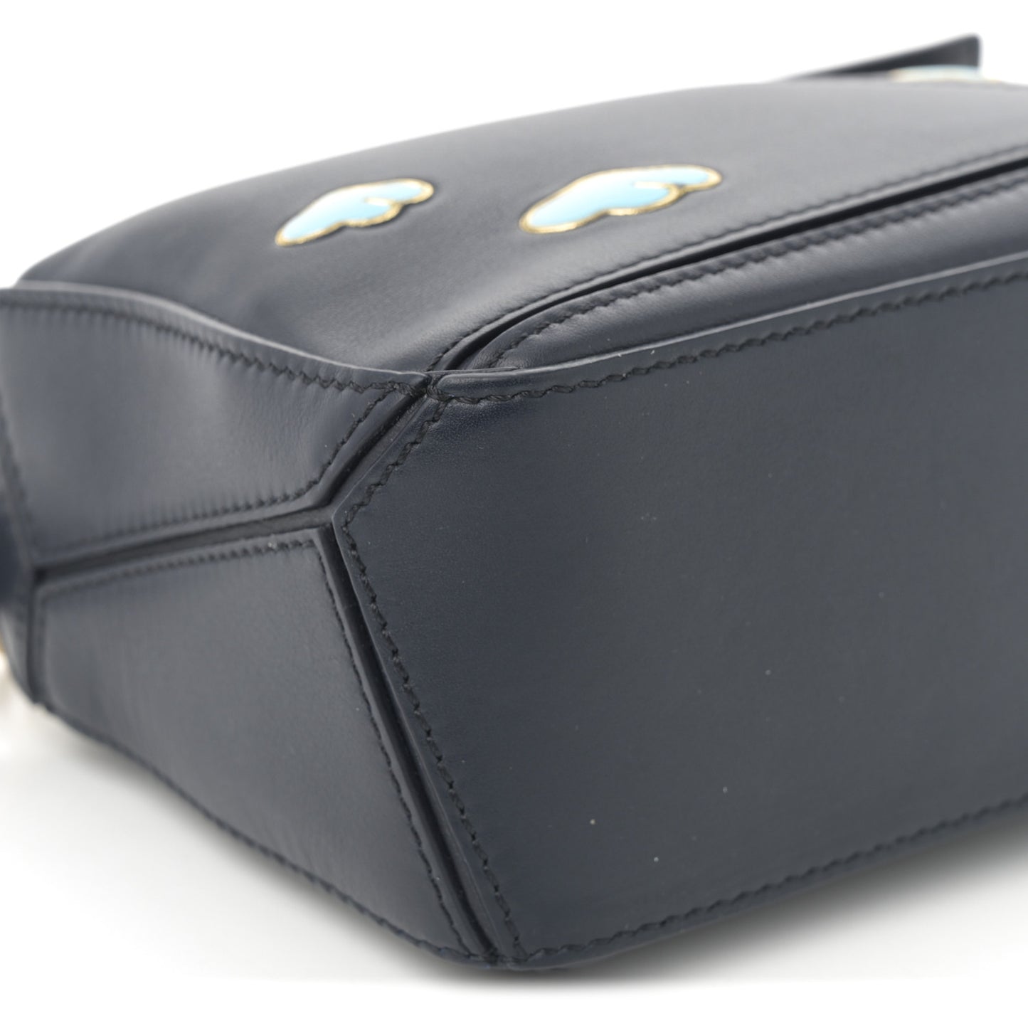 Calfskin New Year Mini Puzzle Bag Dark Ink