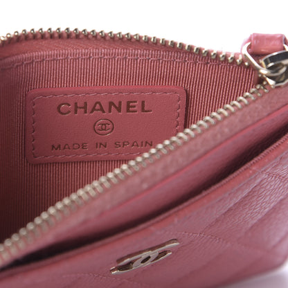 Chanel Caviar Quilted CC Zip Card Holder Pink 6 of 8