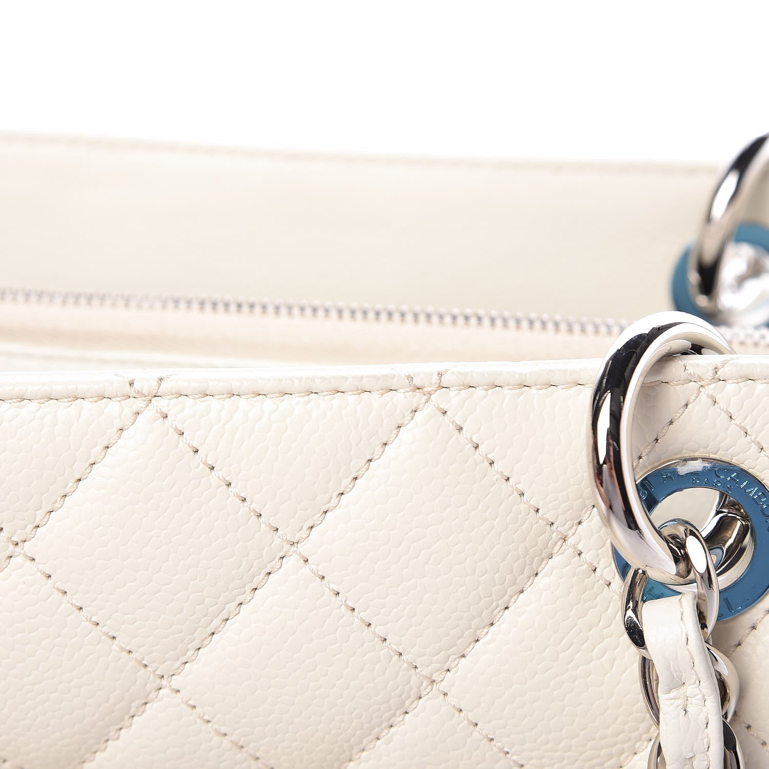 Chanel Caviar Quilted Grand Shopping Tote GST White 13 of 15