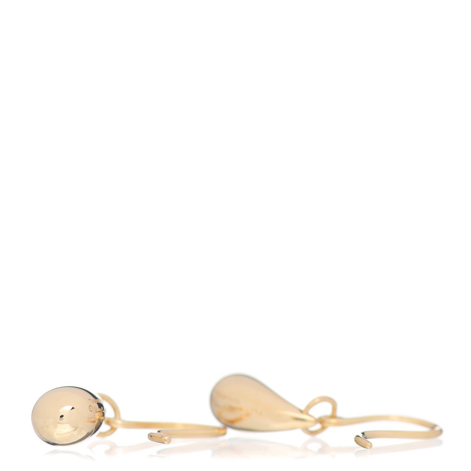 Tiffany 18K Yellow Gold Elsa Peretti 12mm Teardrop Earrings 3 of 4