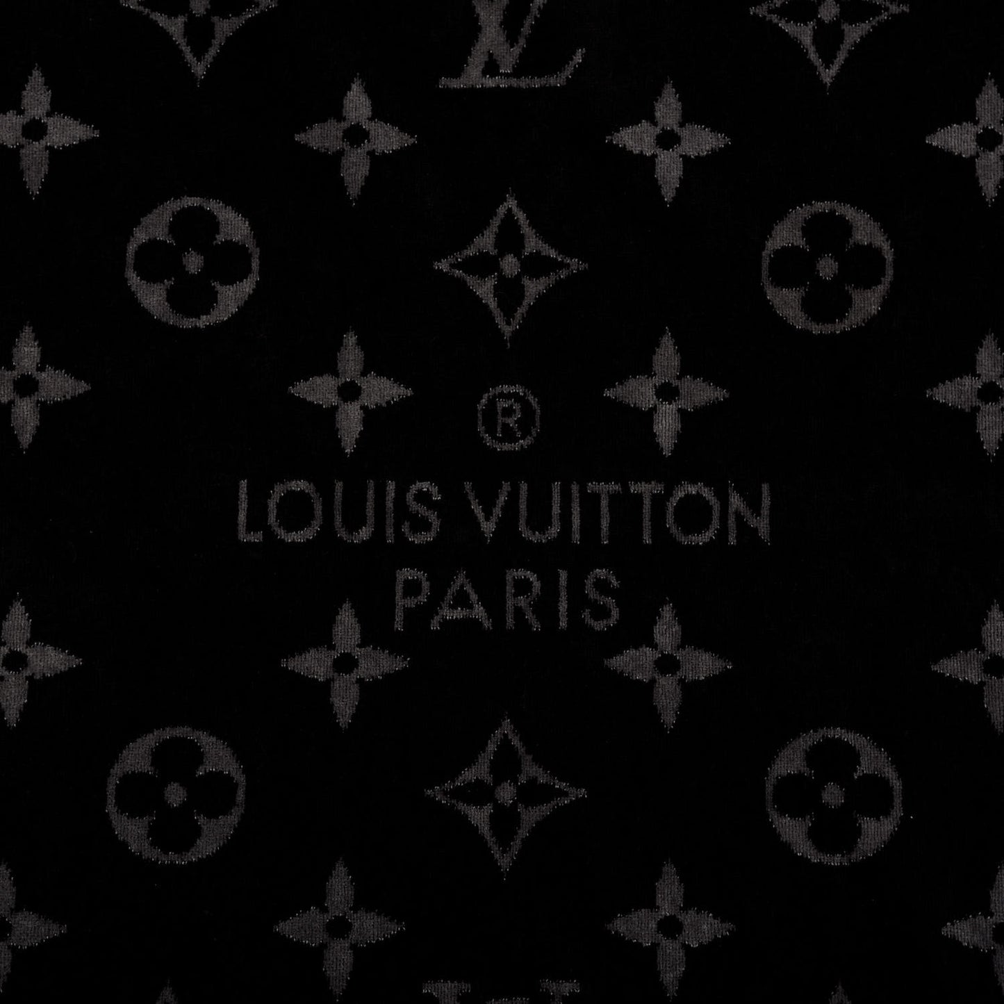 Cotton Monogram Eclipse Beach Towel Black