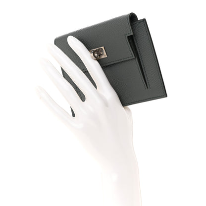 Hermes Epsom Kelly Pocket Compact Wallet Vert Amande 2 of 10
