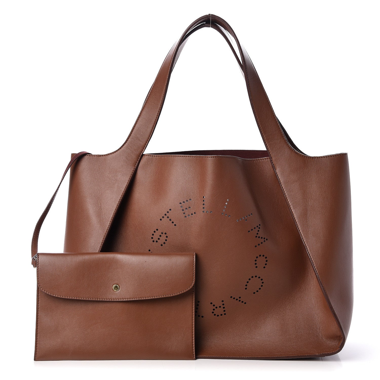 Stella McCartney Eco Alter Nappa East West Perforated Tote Brown 1 of 11