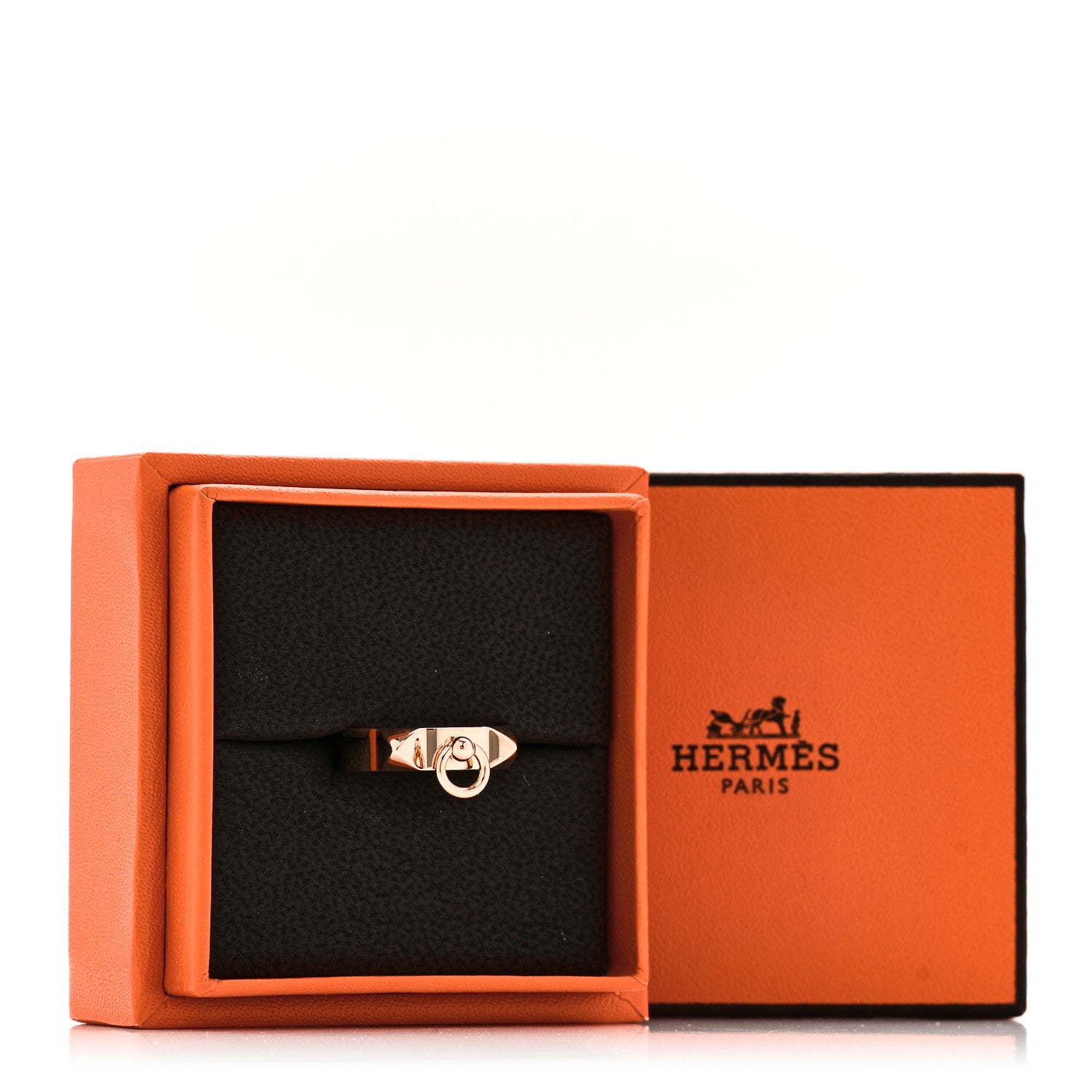 Hermes 18K Rose Gold PM Collier De Chien Ring 54 7 5 of 5