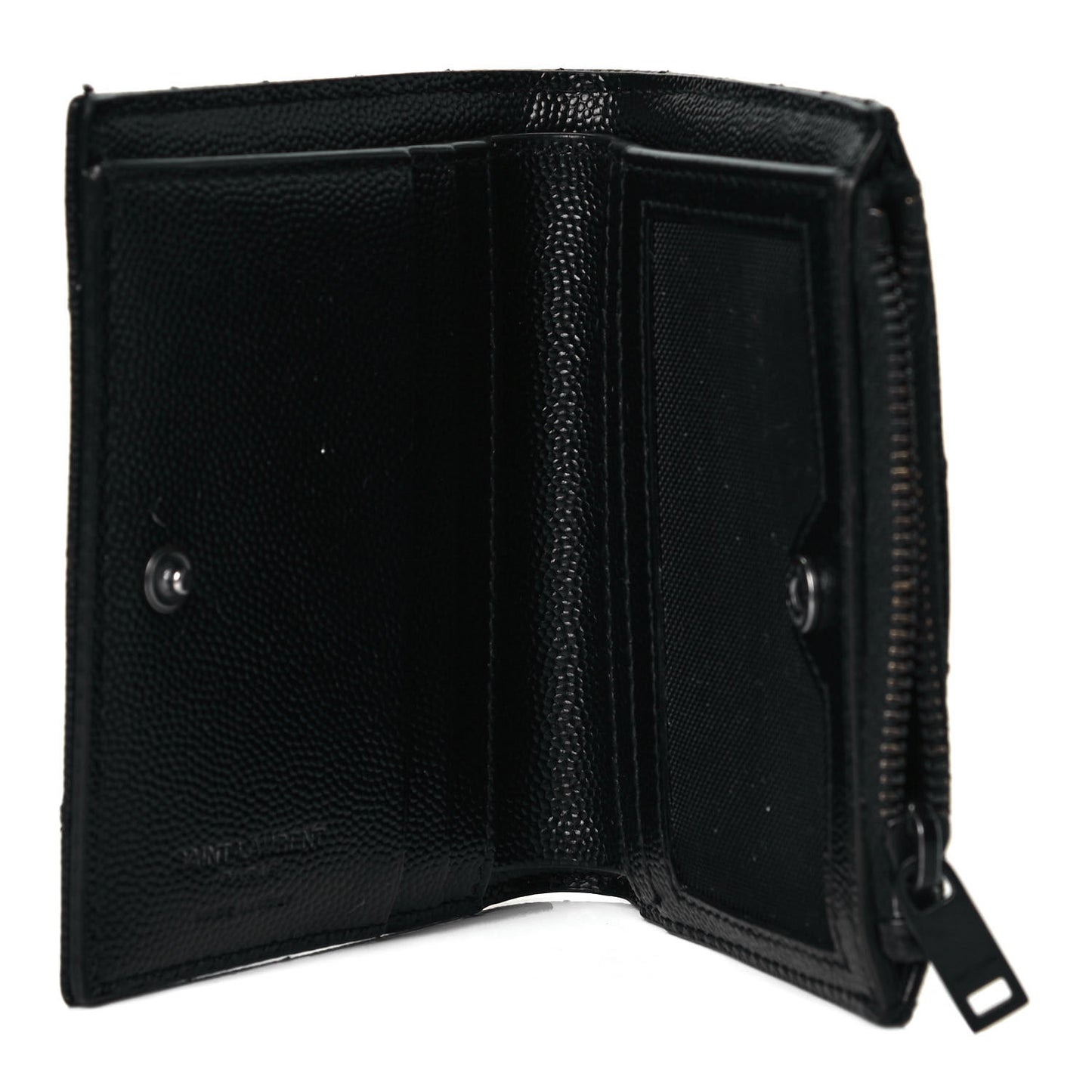 Grain De Poudre Matelasse Chevron Monogram Zipped Card Case Black