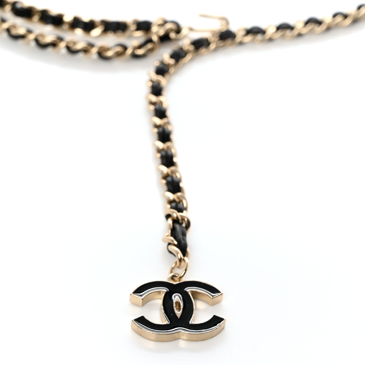 Chanel Lambskin Enamel CC Chain Belt Black Gold 2 of 4