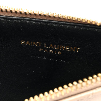 Saint Laurent Monogram Grain de Poudre 5 Fragments Zip Pouch Card Holder Dark Beige 6 of 7