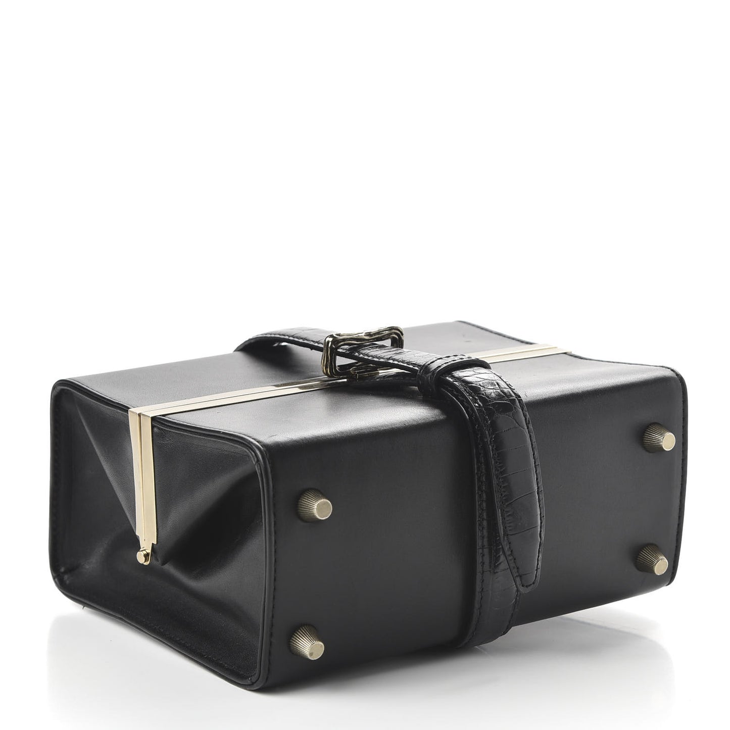 Calfskin Crocodile Embossed Tai Dopp Kit Bag Black
