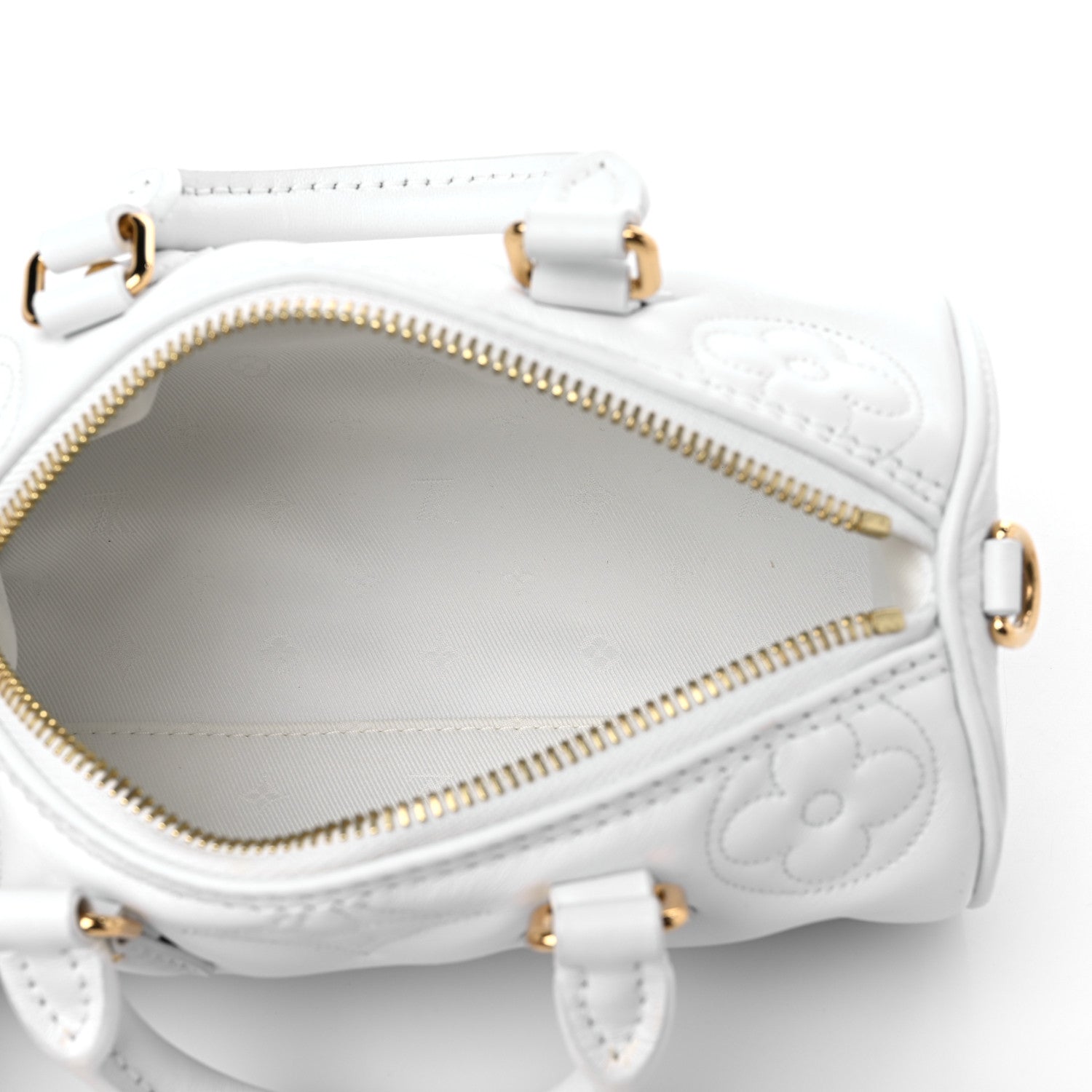 Louis Vuitton Calfskin Bubblegram Papillon BB Snow White 5 of 8