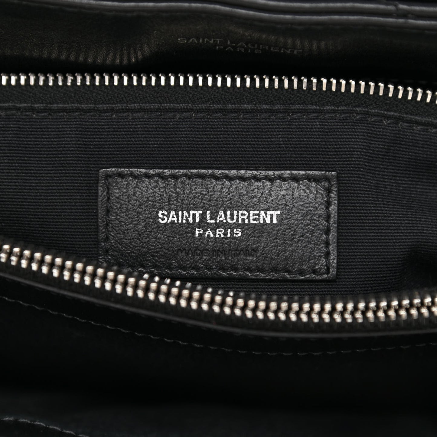 Calfskin Y Quilted Monogram Large Loulou Chain Satchel Black