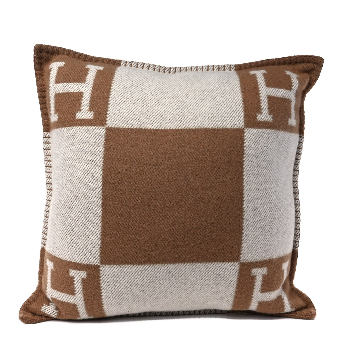 Wool Cashmere Avalon Pillow PM Ecru Camel