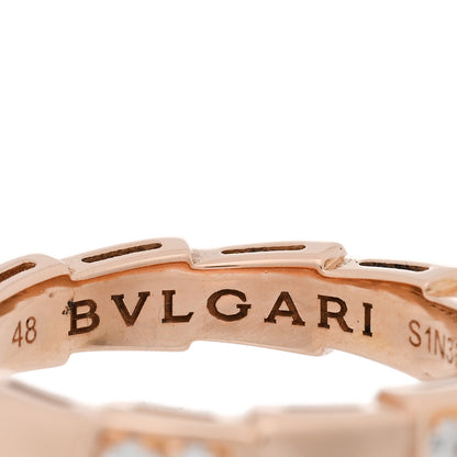 Bulgari 18K Rose Gold Diamond Serpenti Viper Ring 48 4.5 4 of 4