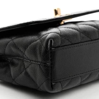 Chanel Caviar Quilted Coco Handle Clutch With Chain Black 9 of 10