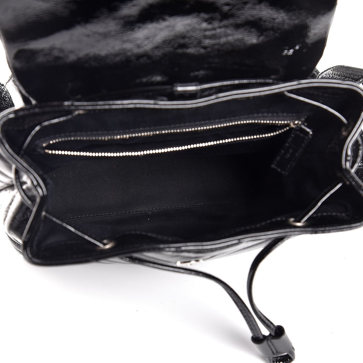 Patent Y Quilted Monogram Small Loulou Backpack Black