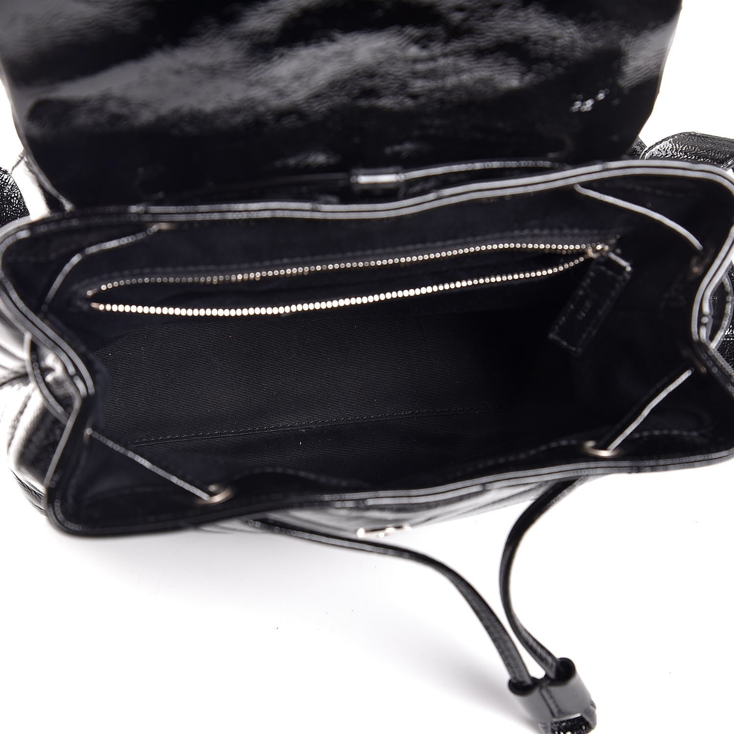 Saint Laurent Patent Y Quilted Monogram Small Loulou Backpack Black 5 of 8