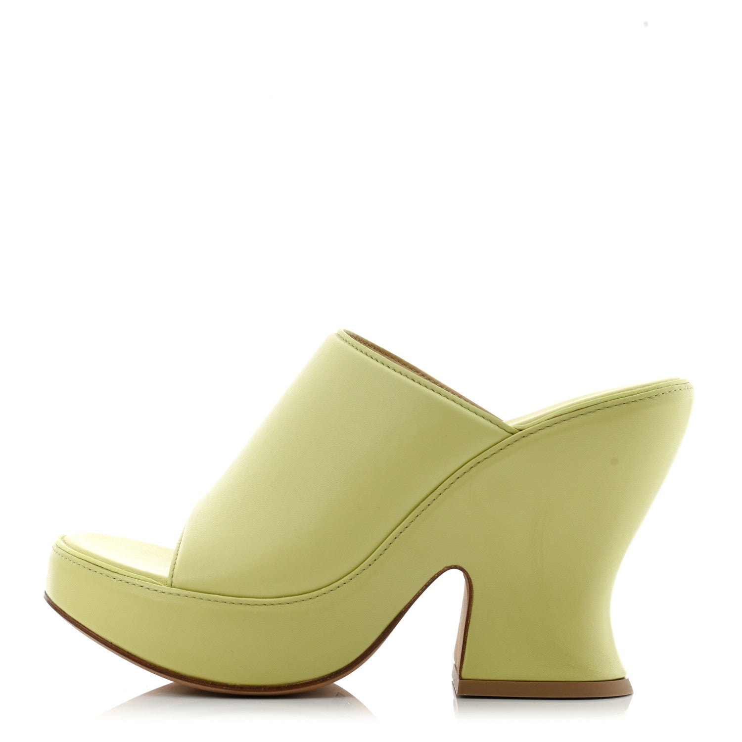 Bottega Veneta Nappa Slide Platform 115 Wedge Sandals 37 Seagrass 1 of 7