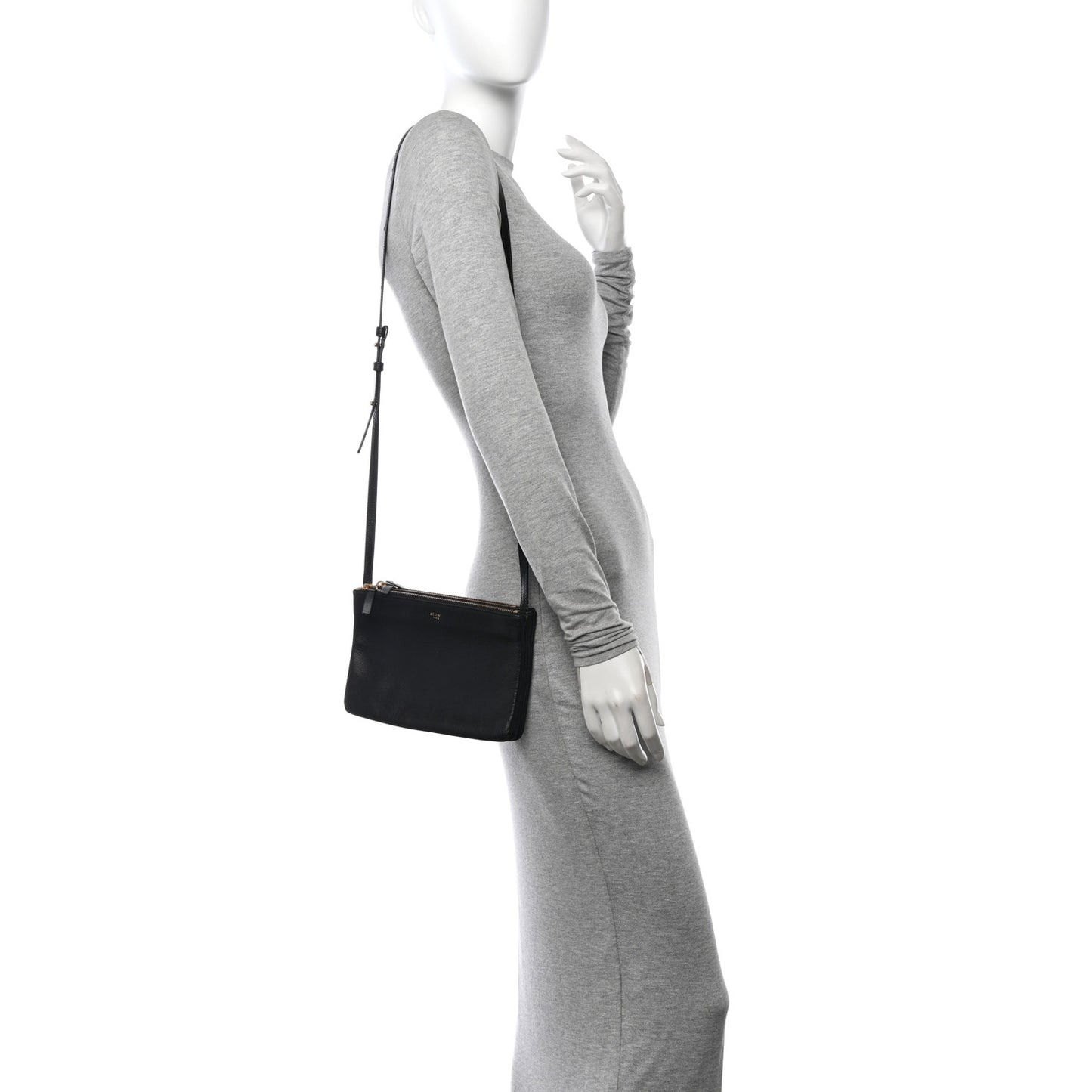 Liege Calfskin Small Trio Crossbody Bag Black