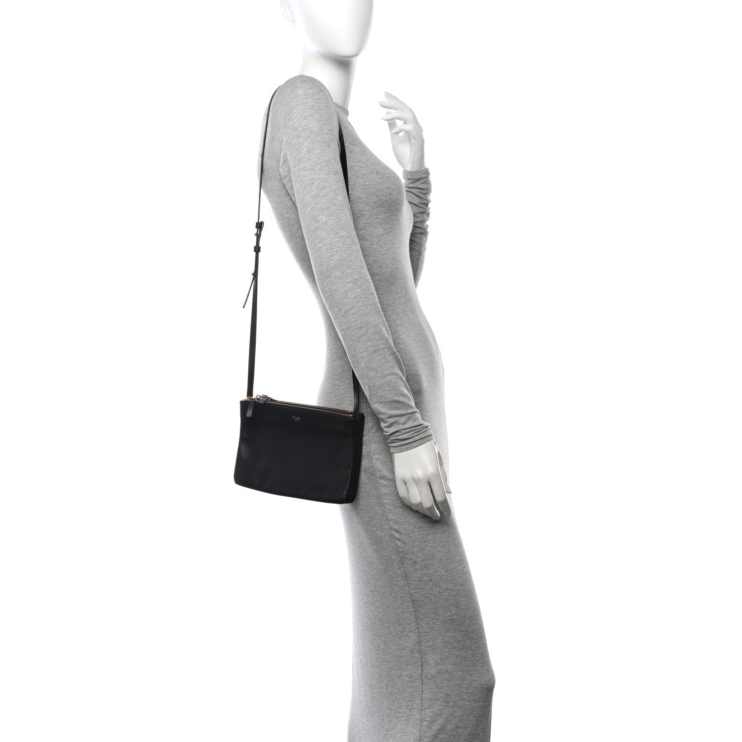 Celine Liege Calfskin Small Trio Crossbody Bag Black 2 of 13