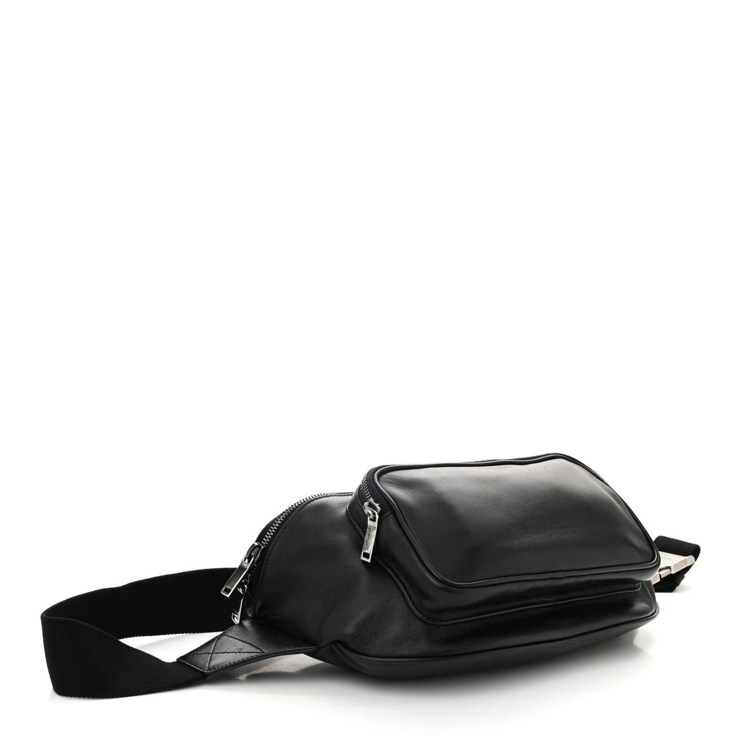 Lambskin Subway Belt Bag Black