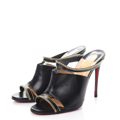 Christian Louboutin Shiny Calfskin Akenana Mule Pumps 39 Black 3 of 12