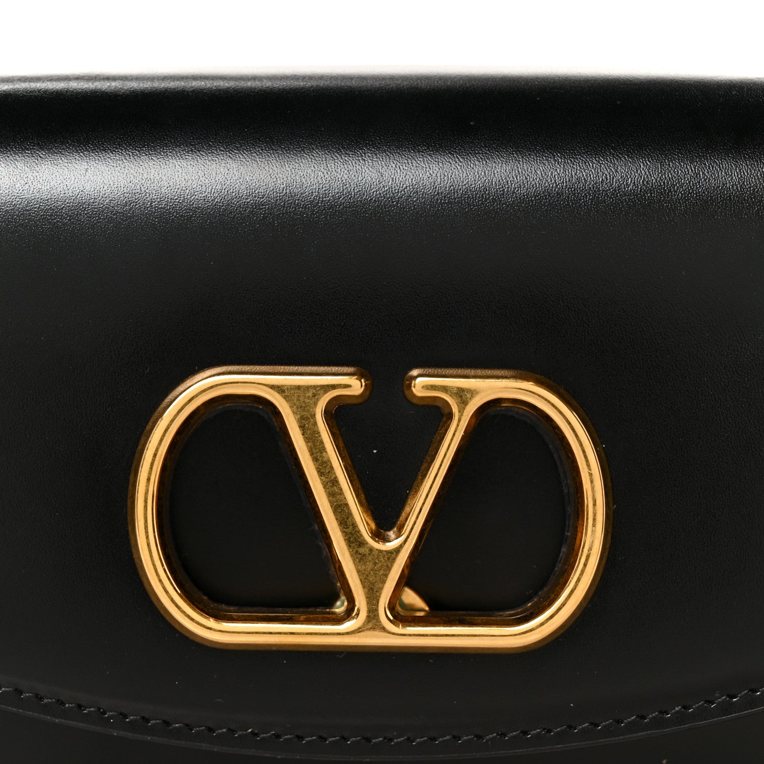 Valentino Garavani Shiny Calfskin Vlogo Small Shoulder Bag Black 7 of 7