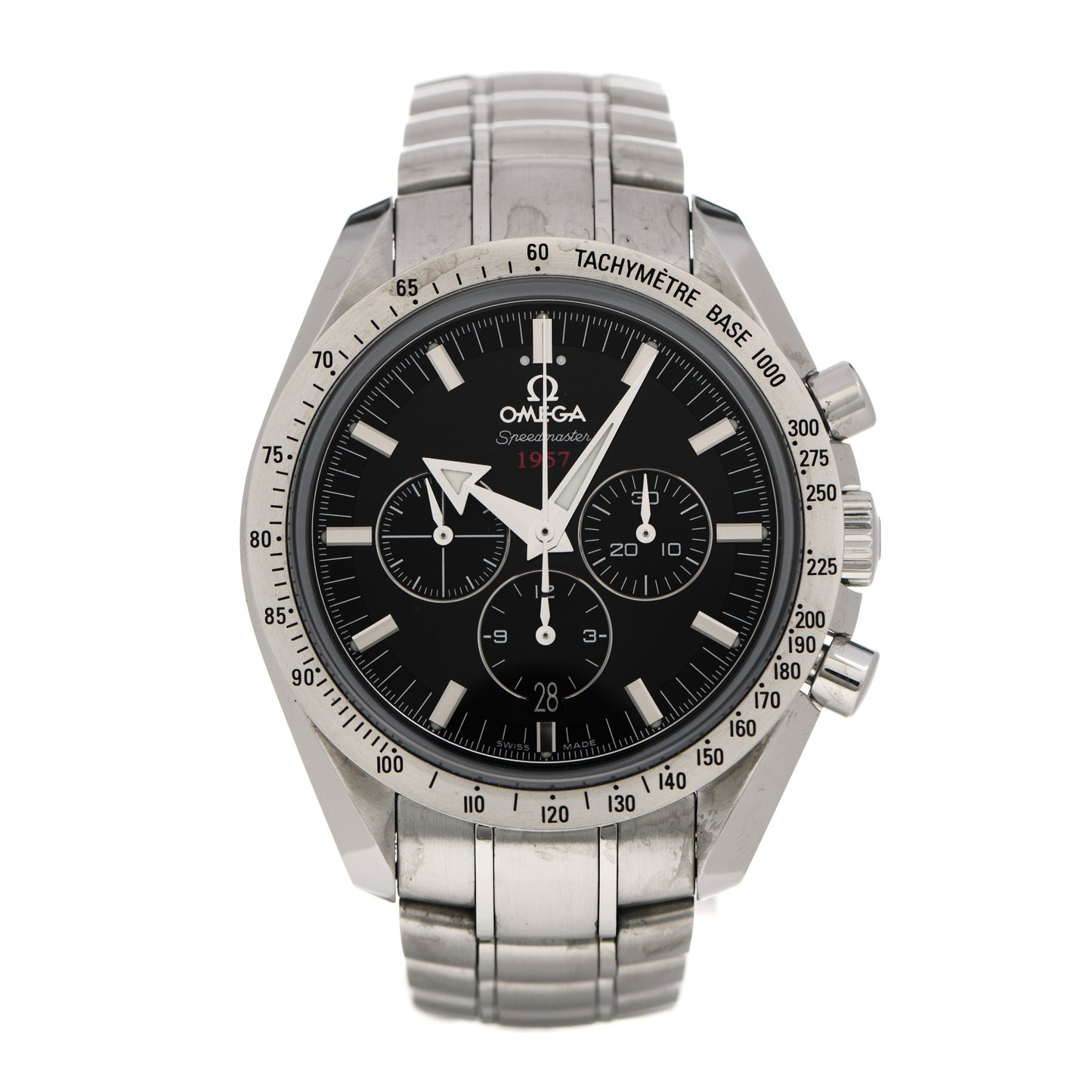 Stainless Steel 42mm Speedmaster Broad Arrow 1957 Chronograph Automatic Watch Black 321.10.42.50.01.001