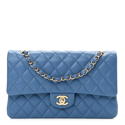 Chanel Caviar Quilted Medium Double Flap Blue 1 of 9