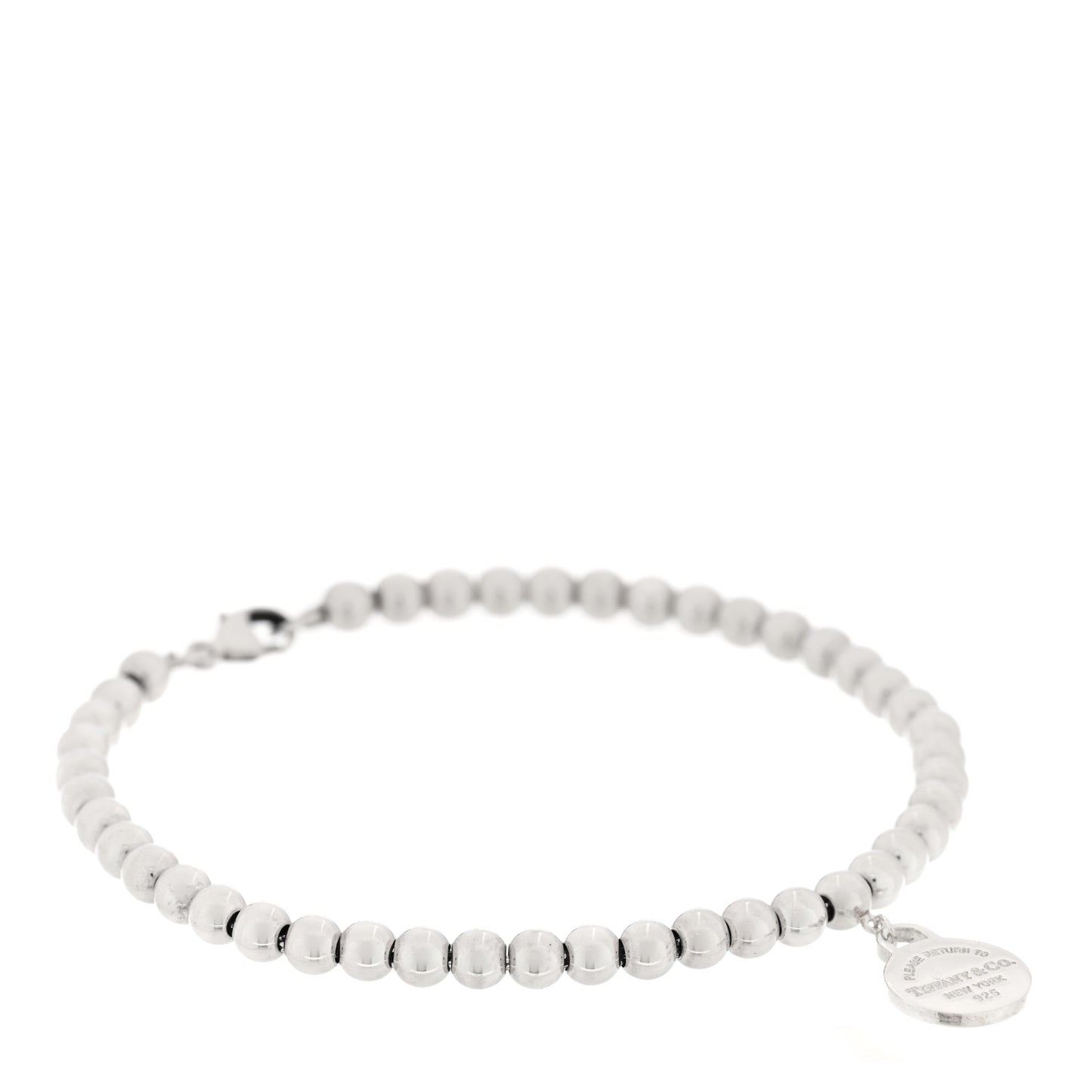 Sterling Silver 4mm Return To Tiffany Round Tag Bead Bracelet