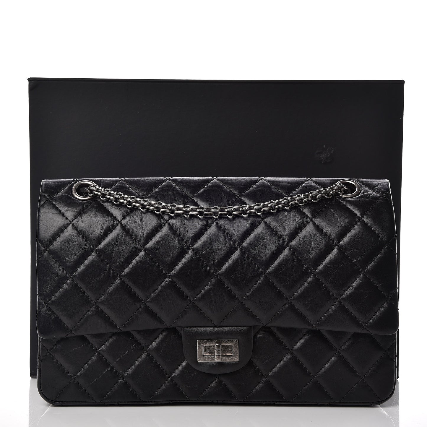 Aged Calfskin Quilted 2.55 Reissue 226 Flap Black