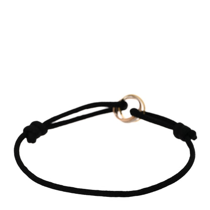 Cartier 18K Pink Yellow White Gold Trinity Adjustable Cord Bracelet Black 2 of 3