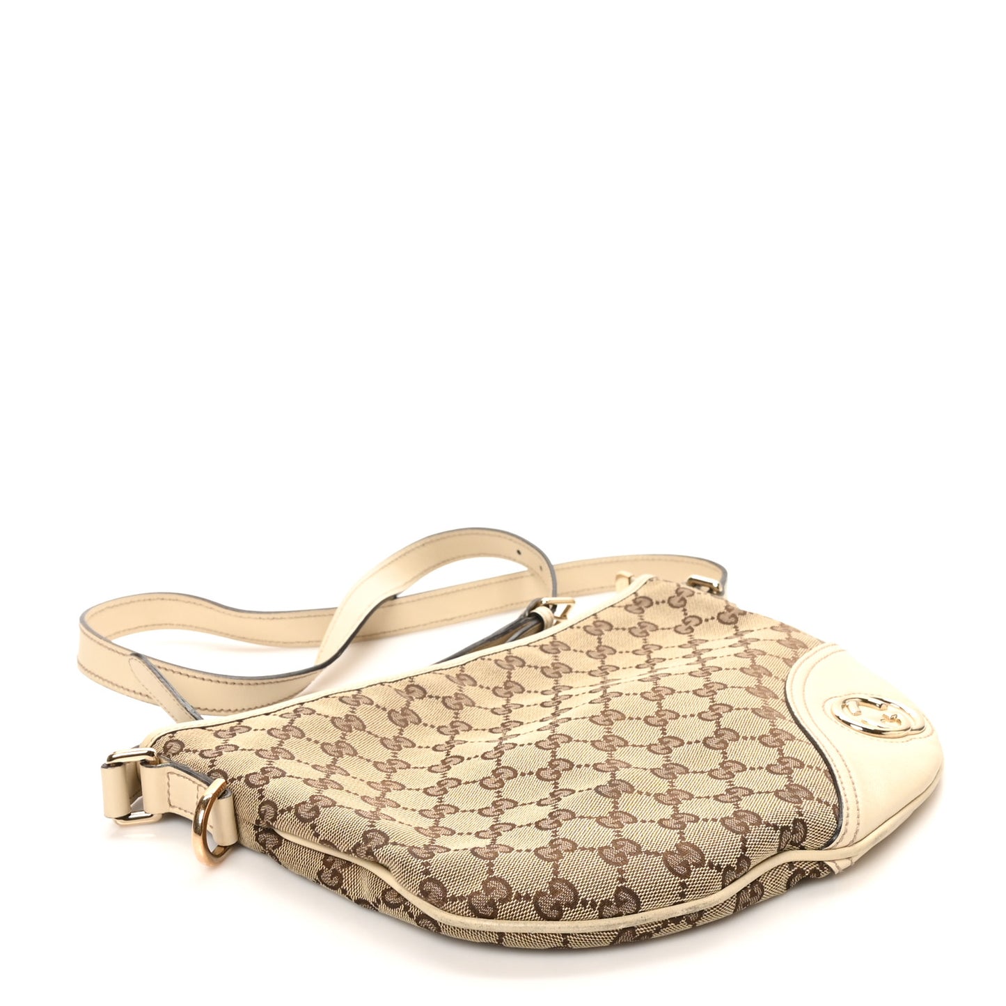 Monogram Medium New Britt Half Moon Hobo White