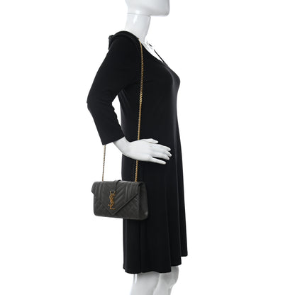 Saint Laurent Grain De Poudre Textured Mixed Matelasse Triquilt Small Monogram Satchel Pebble 2 of 9