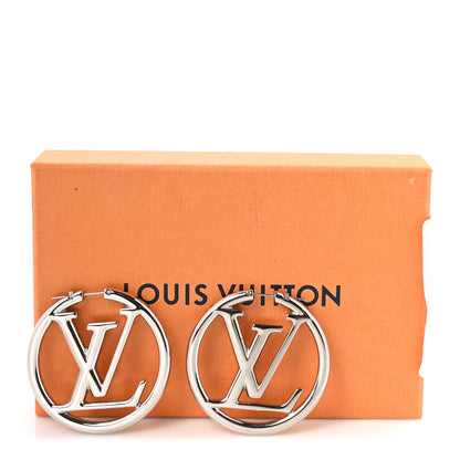 Louis Vuitton Palladium Louise Hoop Earrings Silver 5 of 5