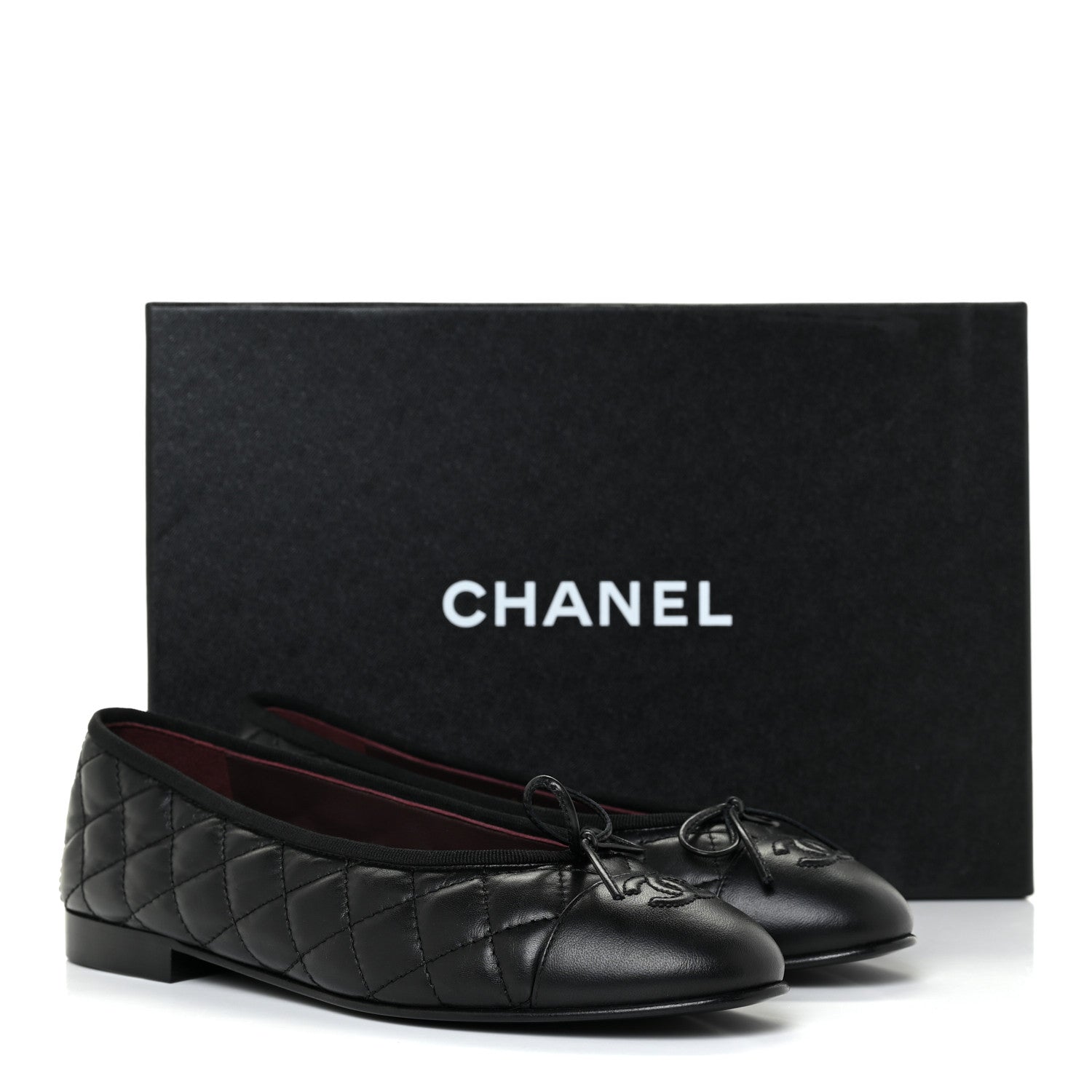 Chanel Lambskin Quilted Ballerina Flats 38 Black 10 of 10